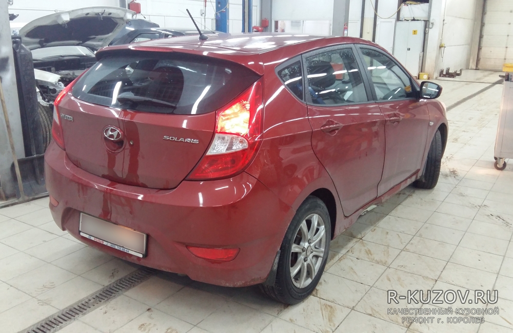 Смотреть подробности о ремонте Hyundai Solaris Ремонт вмятины порога автомобиля